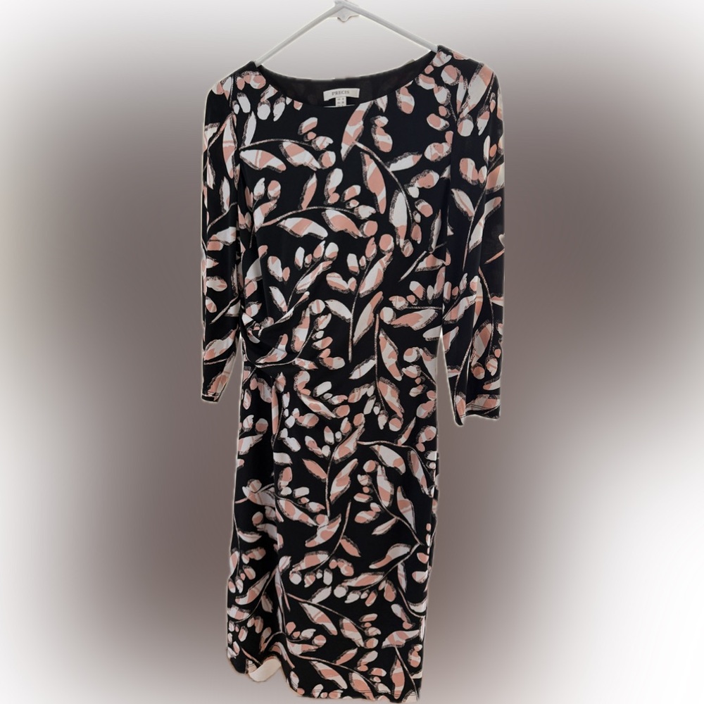 Size 10 Black and Pink Patterned Women's Dress